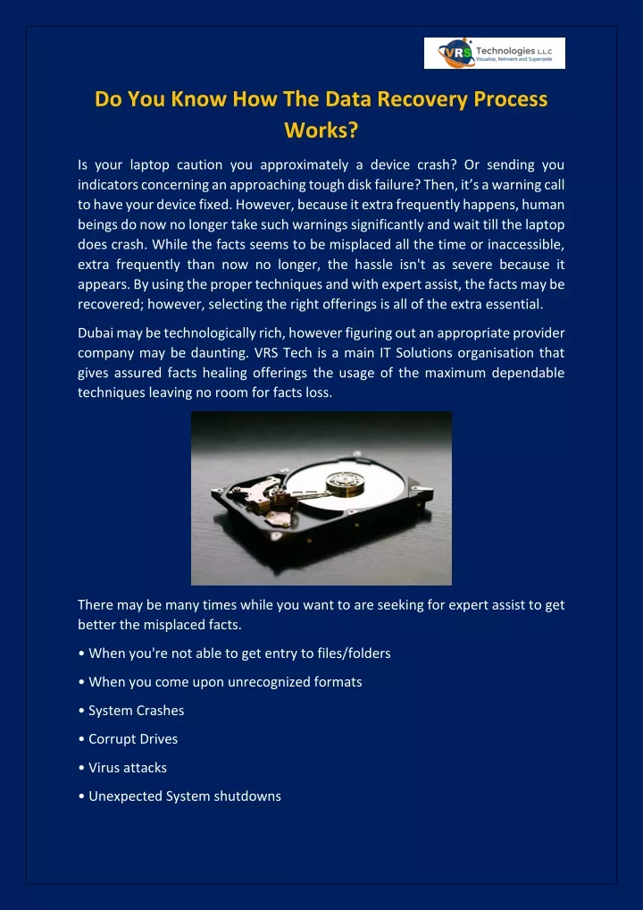 do you know how the data recovery process works