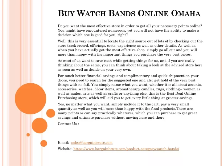 buy watch bands online omaha