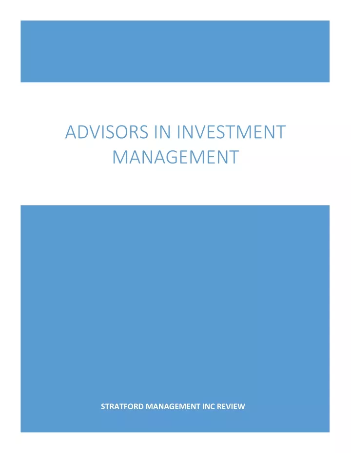 advisors in investment management