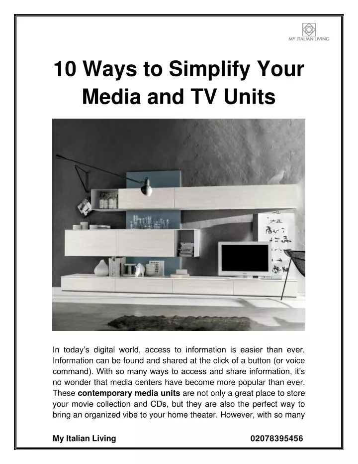 10 ways to simplify your media and tv units