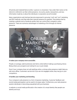 _Online presence will affect its business