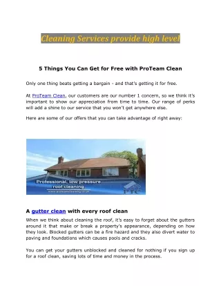 cleaning services provide high level