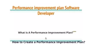 performance improvement plan software developer ppt