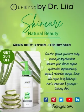 Gluten-Free Best Men's Body Lotion For Dry Skin - Epilynx