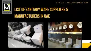 List of Sanitary Ware Suppliers & Manufacturers in UAE