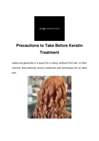 Precautions to Take Before Keratin Treatment