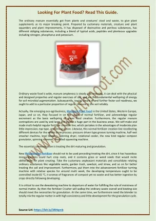 looking for plant food read this guide