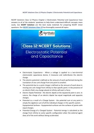 ncert solutions class 12 physics chapter