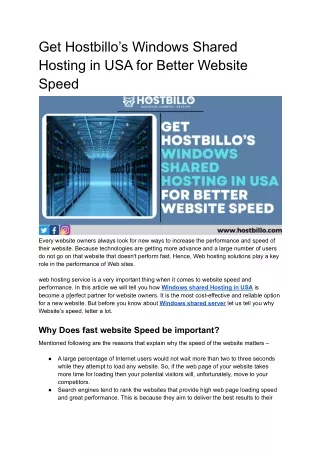 get hostbillo s windows shared hosting