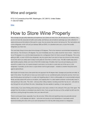 wine and organic