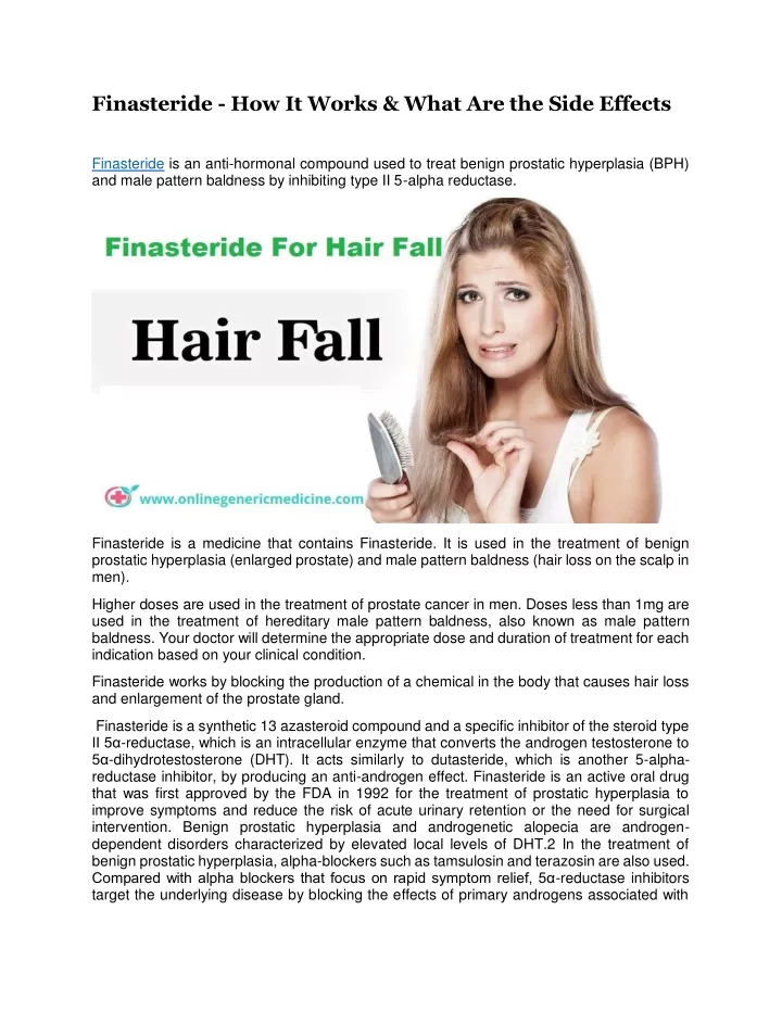 finasteride how it works what are the side effects
