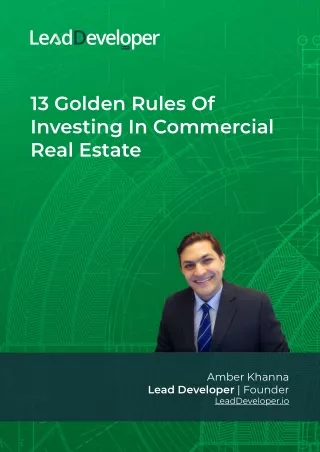 13 Golden Rules Of Investing In Commercial Real Estate