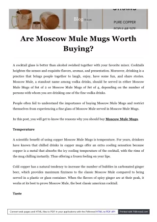 Moscow Mule Mugs Worth Buying | Artisans Village