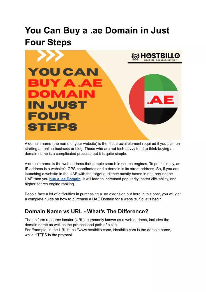 you can buy a ae domain in just four steps