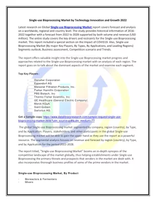 single use bioprocessing market by technology