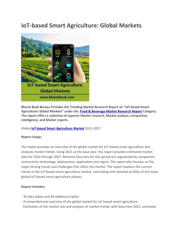 iot based smart agriculture global markets