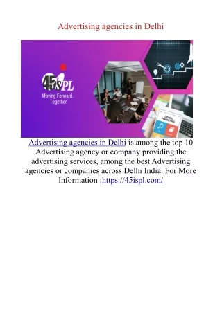 Advertising agencies in Delhi