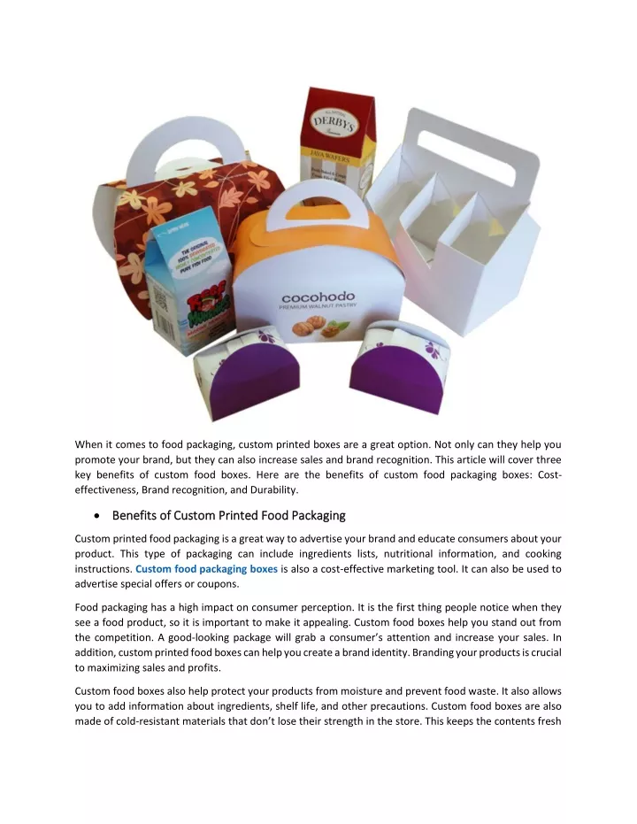 when it comes to food packaging custom printed