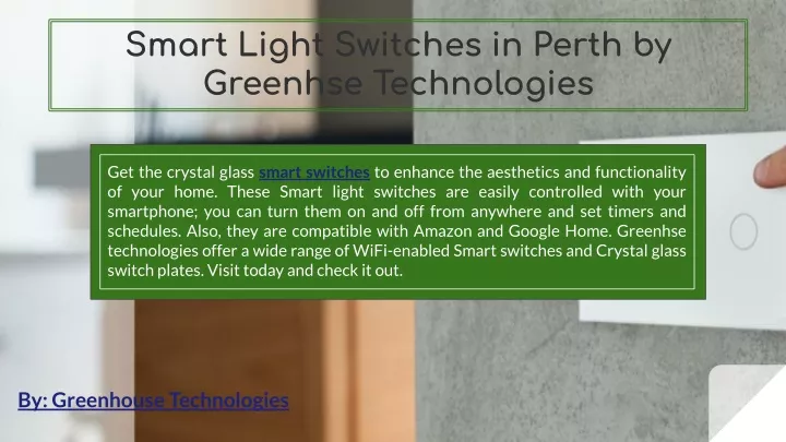 smart light switches in perth by greenhse