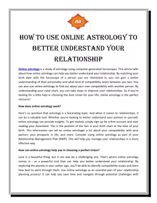 how to use online astrology to better understand