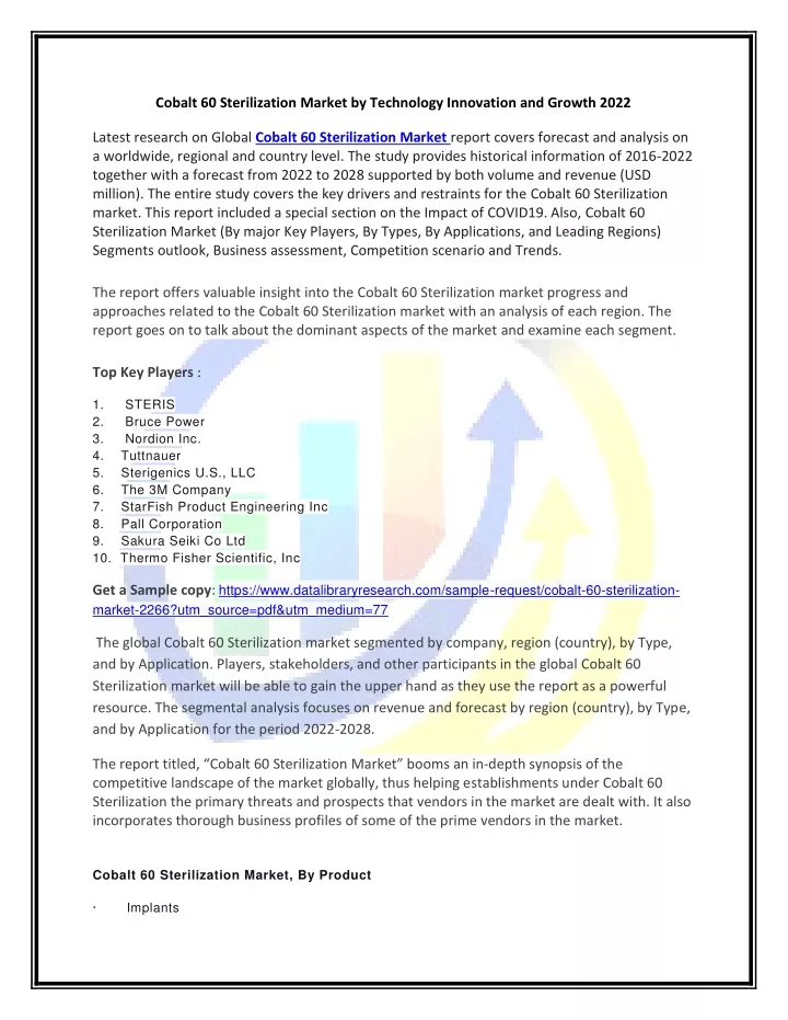 cobalt 60 sterilization market by technology