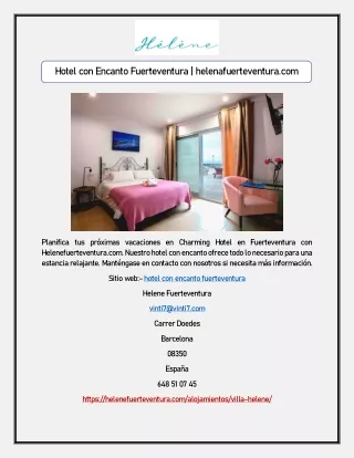 Hotel con Encanto Fuerteventura | helenafuerteventura.com