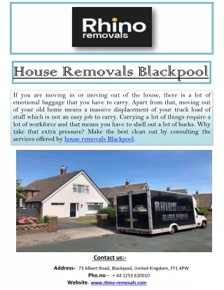 House Removals Blackpool