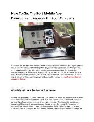 how to get the best mobile app development