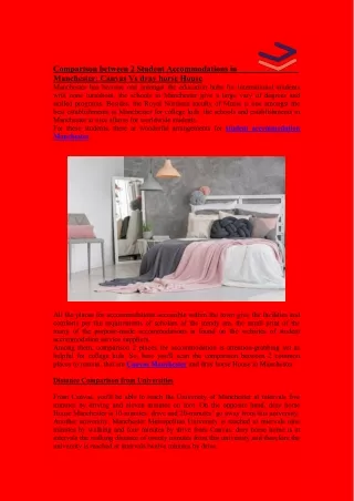 comparison between 2 student accommodations