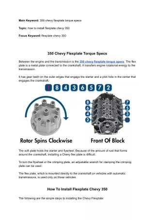main keyword 350 chevy flexplate torque specs