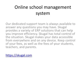 Online school management system