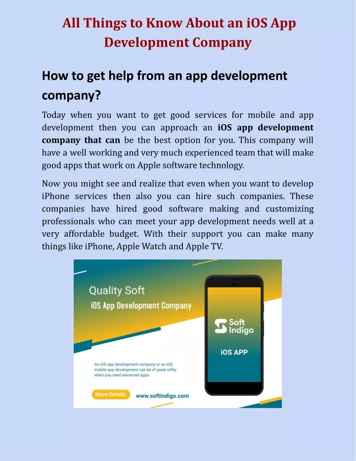 all things to know about an ios app development