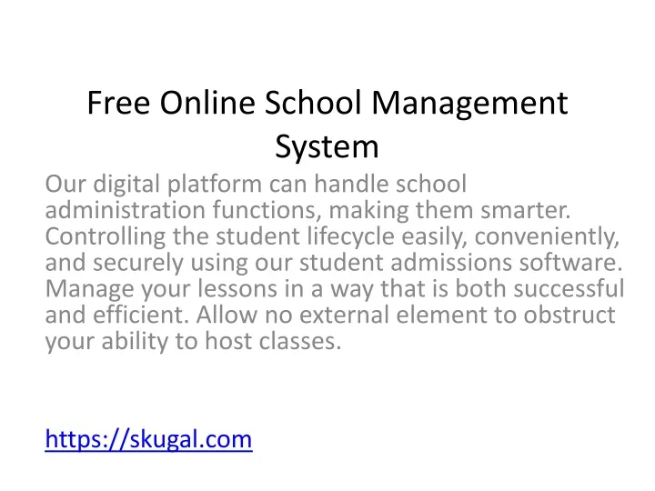 free online school management system
