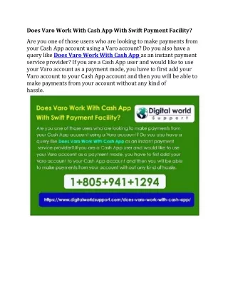 Does Varo Work With Cash App With Swift Payment Facility