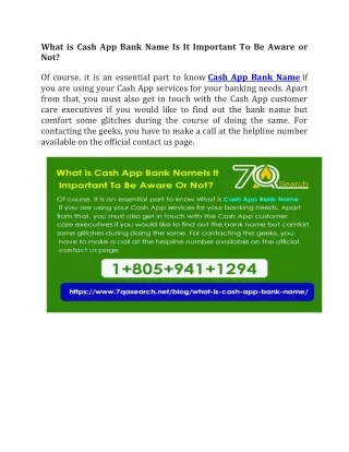 What is Cash App Bank Name Is It Important To Be Aware or Not