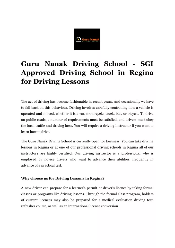 guru nanak driving school sgi approved driving