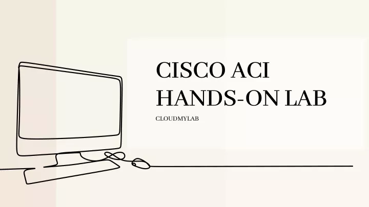 cisco aci hands on lab