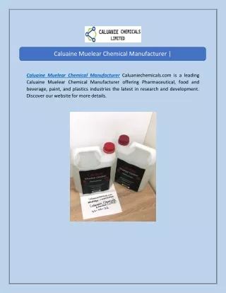 Caluaine Muelear Chemical Manufacturer | Caluaniechemicals.com