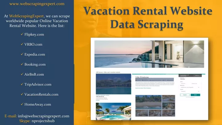 vacation rental website data scraping