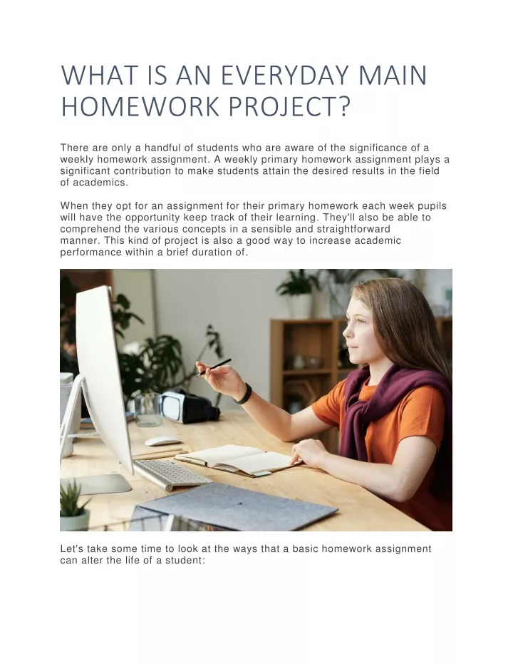 what is an everyday main homework project