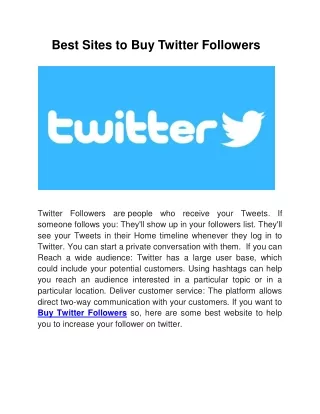 Best Sites to Buy Twitter Followers