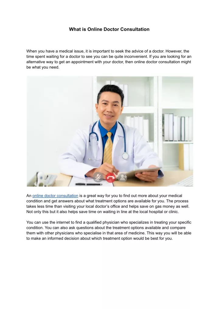 what is online doctor consultation