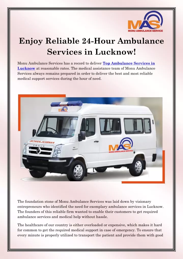 enjoy reliable 24 hour ambulance services