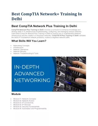 best comptia network training in delhi