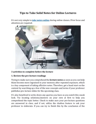 tips to take solid notes for online lectures