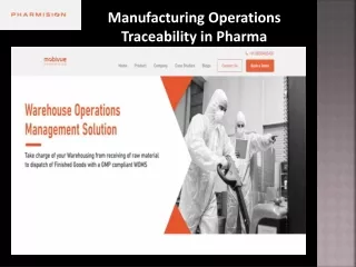Manufacturing Operations Traceability in Pharma - BCI Pharmision