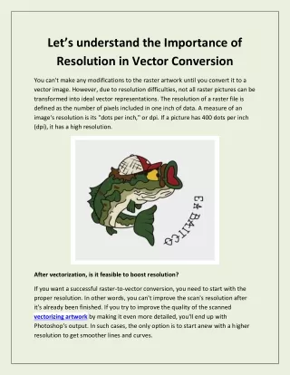 Let’s understand the Importance of Resolution in Vector Conversion