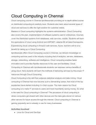 Cloud Computing Course In Chennai