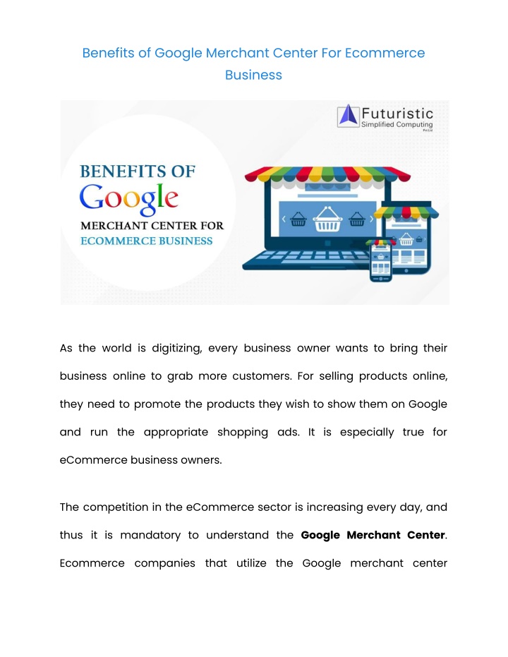 benefits of google merchant center for ecommerce